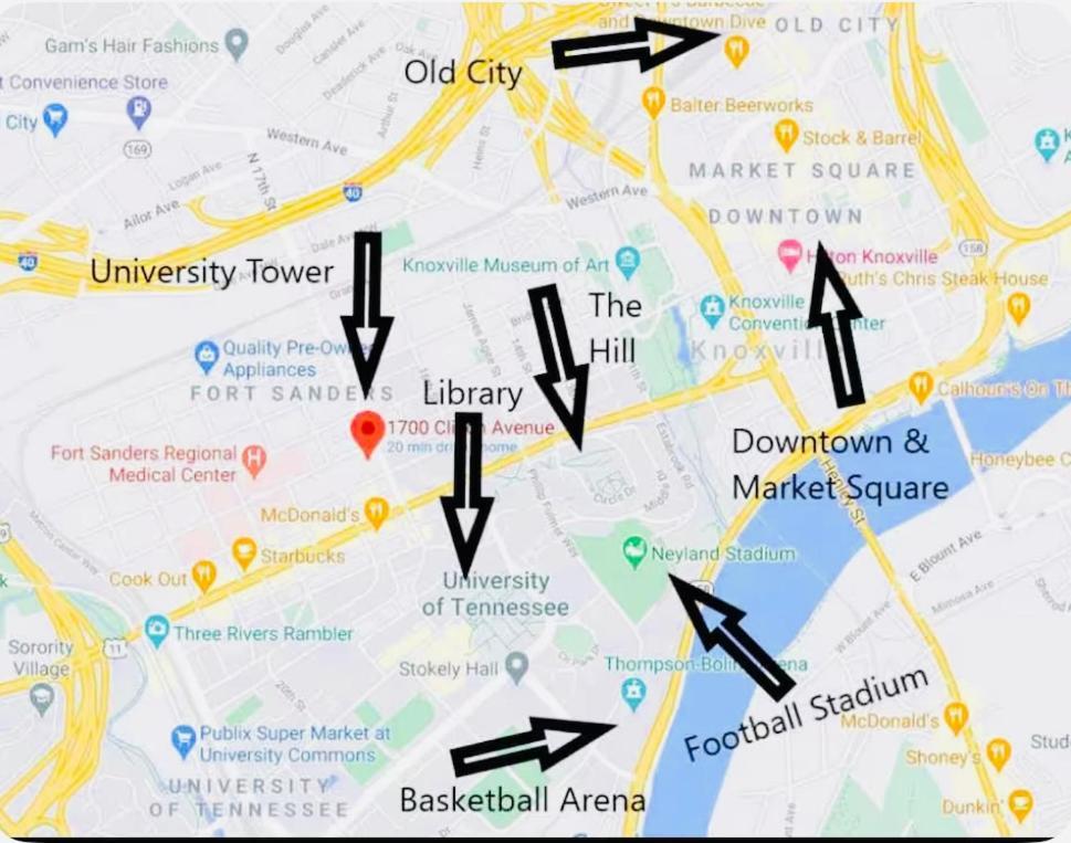 Condo Close To Stadium And Free Parking Knoxville Exteriör bild